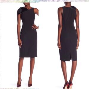 London Times Dream Tie Shoulder Sheath Dre…